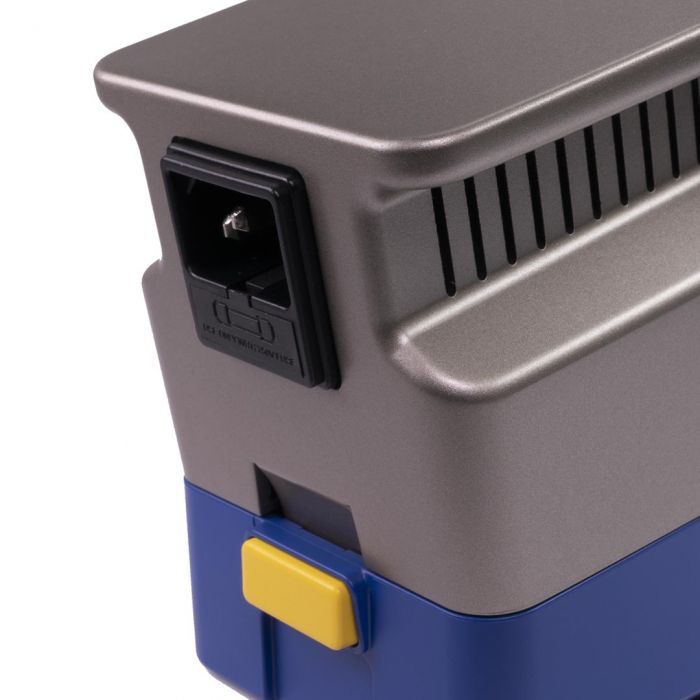 Hakko FX-971 soldering station from rear with power connection and ventilation