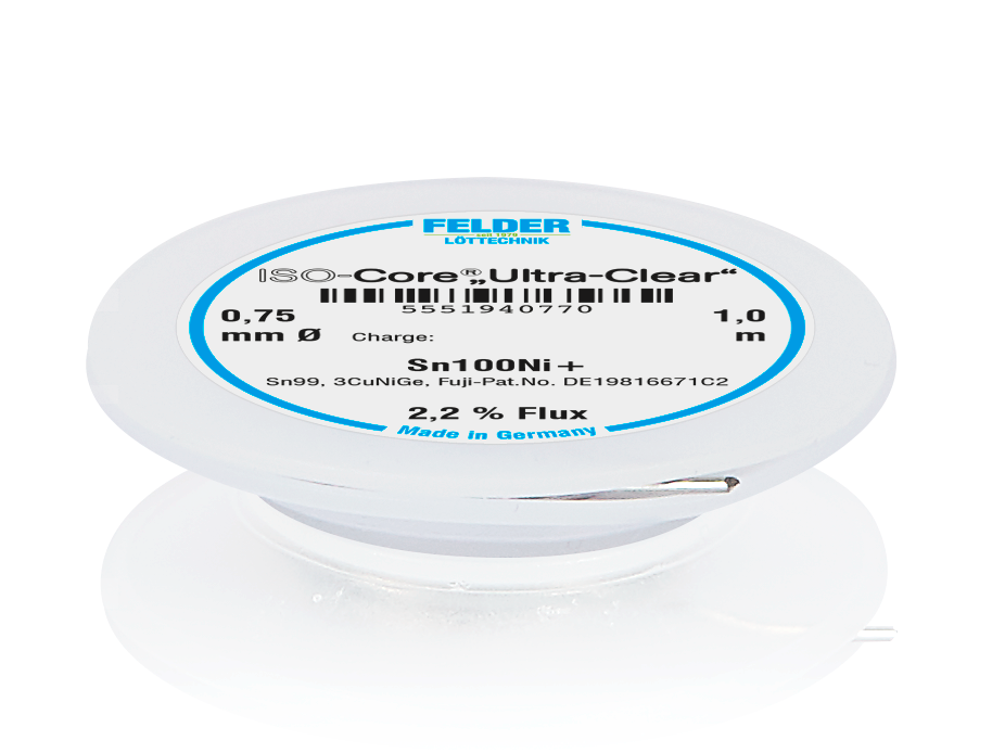 Felder ISO-Core Ultra-Clear Solder - Sn100Ni+ 1m Coil 0,75mm