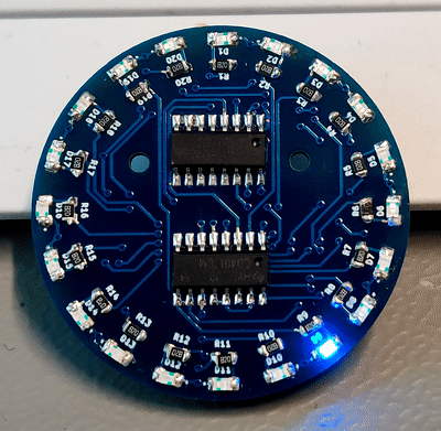 SMD-Lauflicht Bausatz – Animation eines kompletten LED-Durchlaufs in der Vorderansicht
