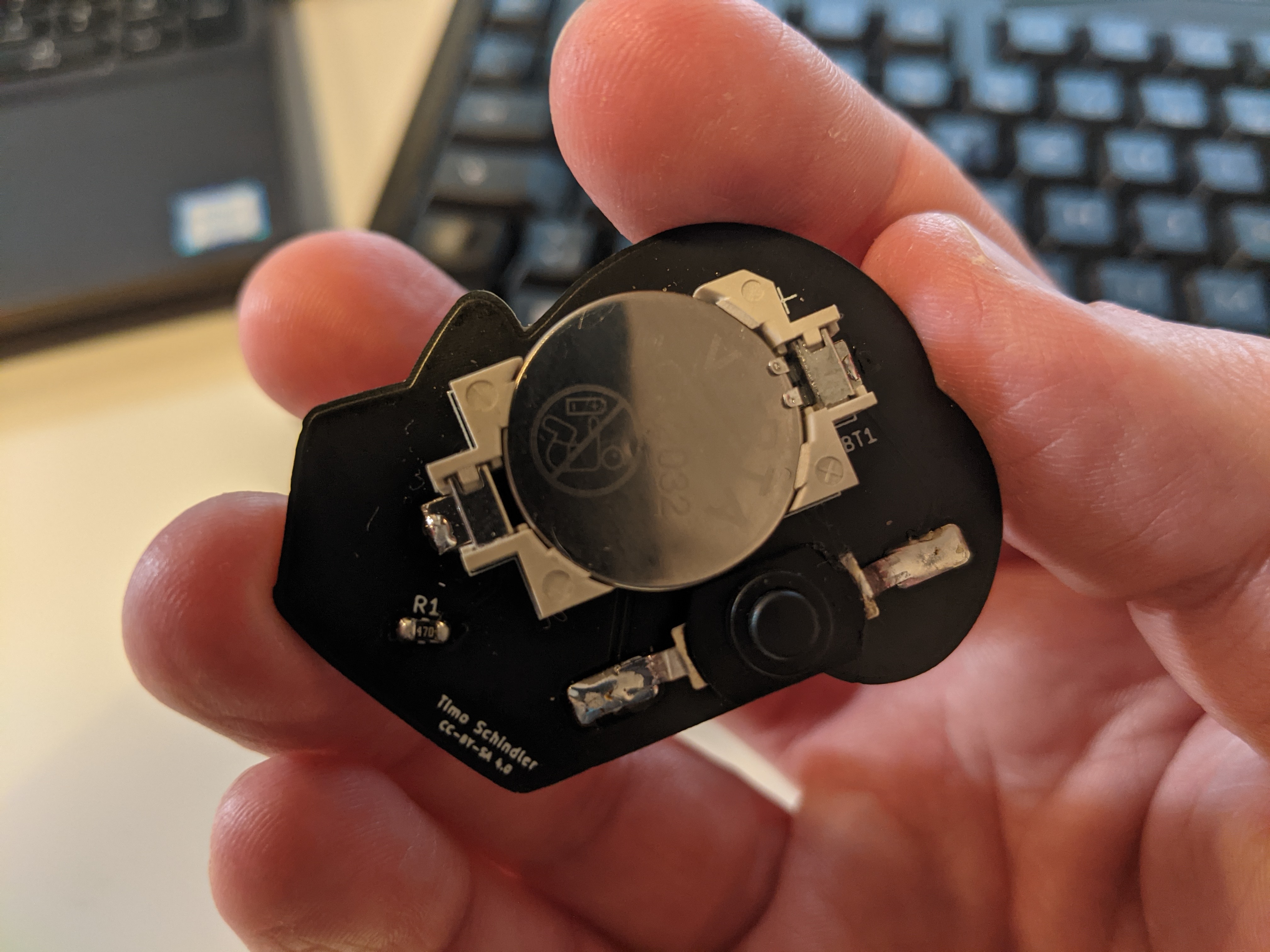 Cat in the Box kit – rear view of the assembled PCB