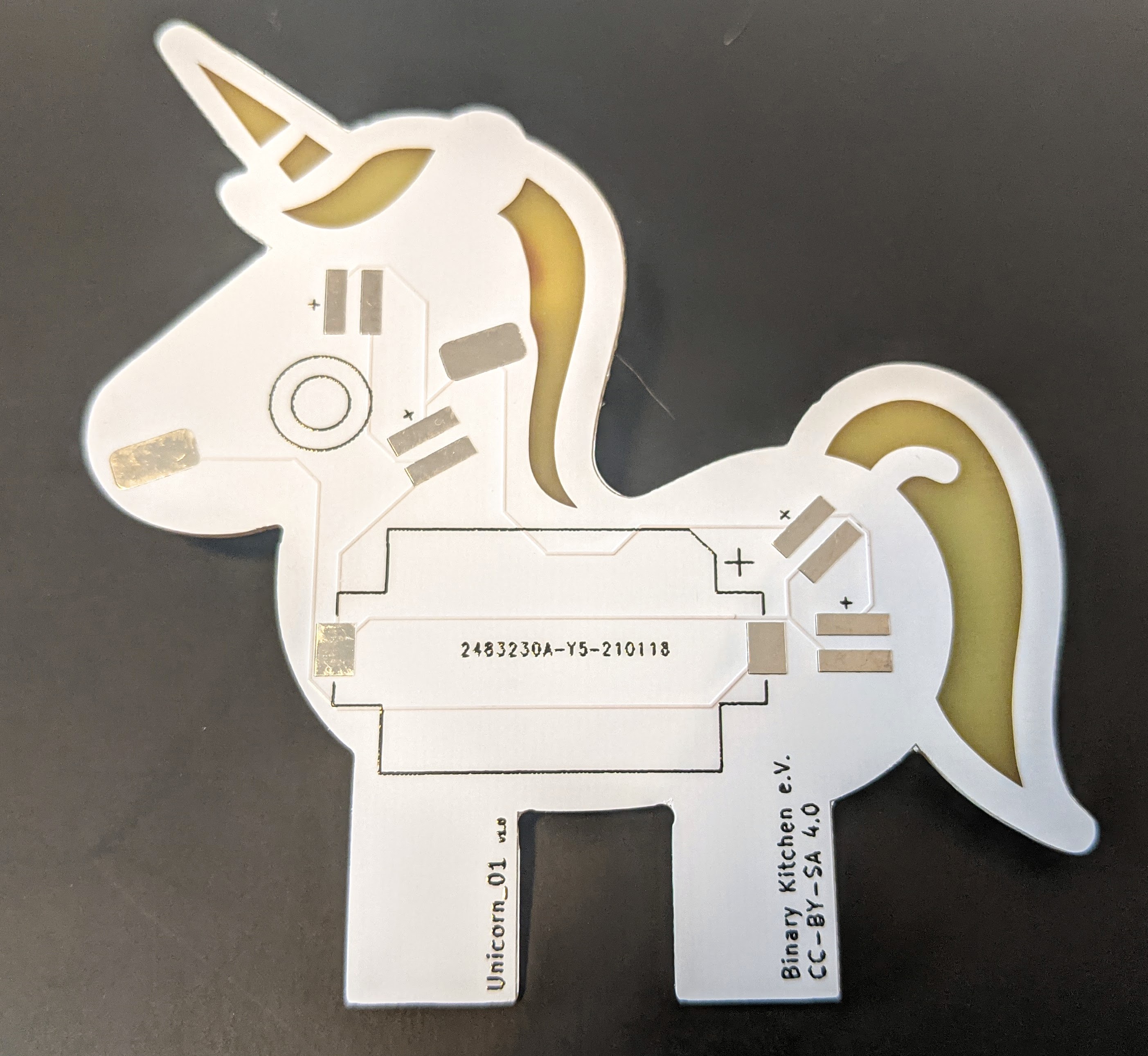 Unicorn PCB – rear view of the unassembled board