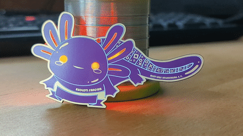Axolotl Badge – RGB-LED Farbwechsel (Animation) Axolotl Badge – Animation des Farbwechsels der RGB-LEDs