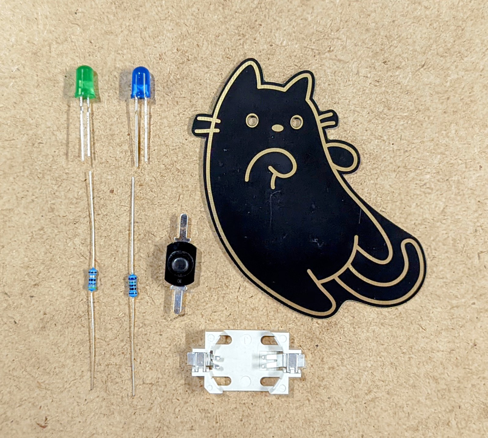 Katie the Cat - A simple cat soldering kit with special eyes!