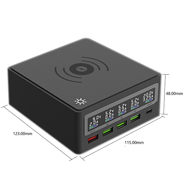 Pinepower - Desktop USB-Power-Station mit 120W PD und QC3.0