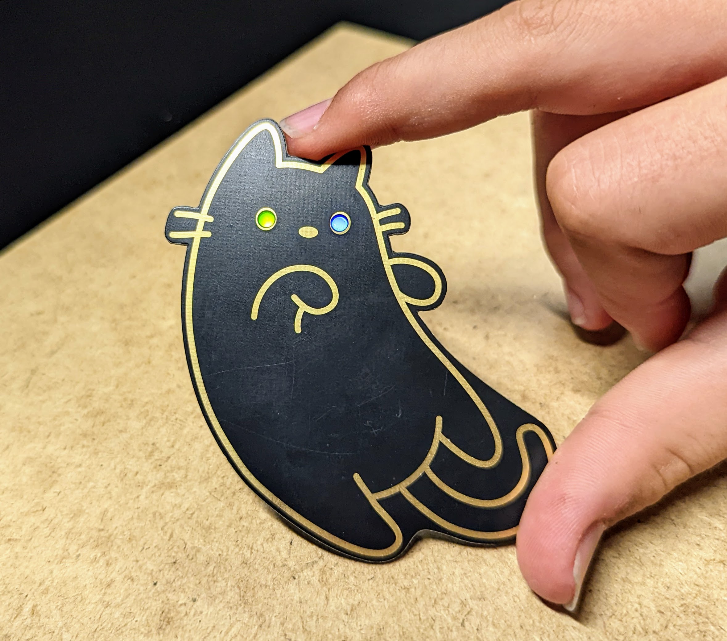 Katie the Cat - A simple cat soldering kit with special eyes!