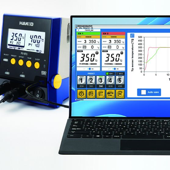 Complete setup of the Hakko FX-972 soldering station with control software